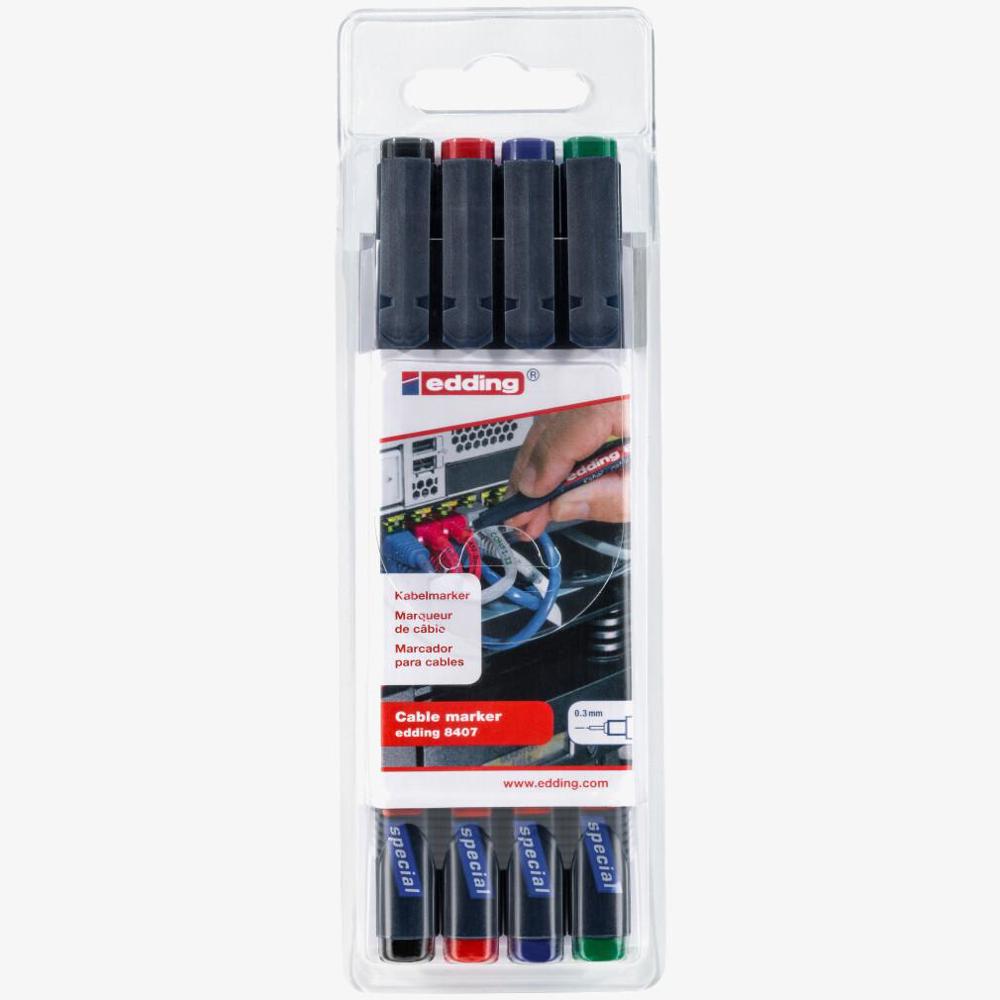 Edding Popisovač na kabely 8407 / 4ks sada