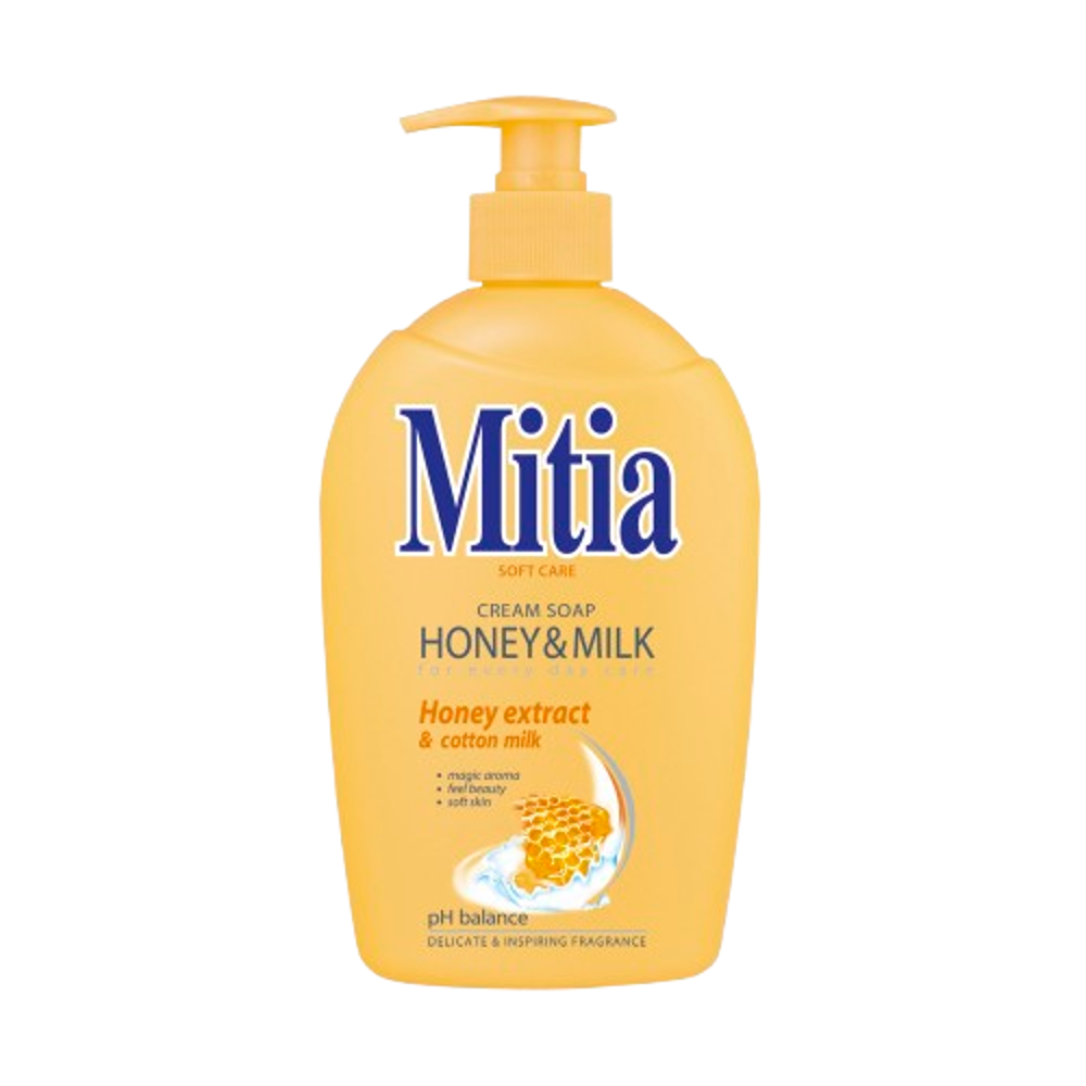 Mitia tekuté mýdlo 500ml Honey&Milk s dávkovačem