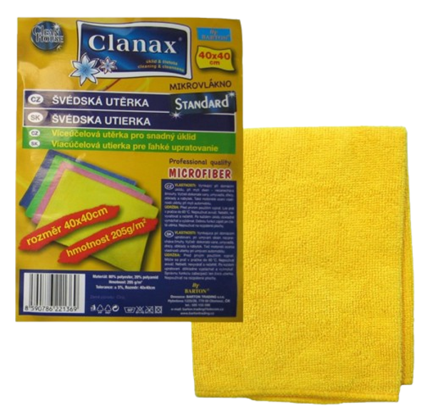 Švédská utěrka Clanax 40x40cm 205g/m2 žlutá