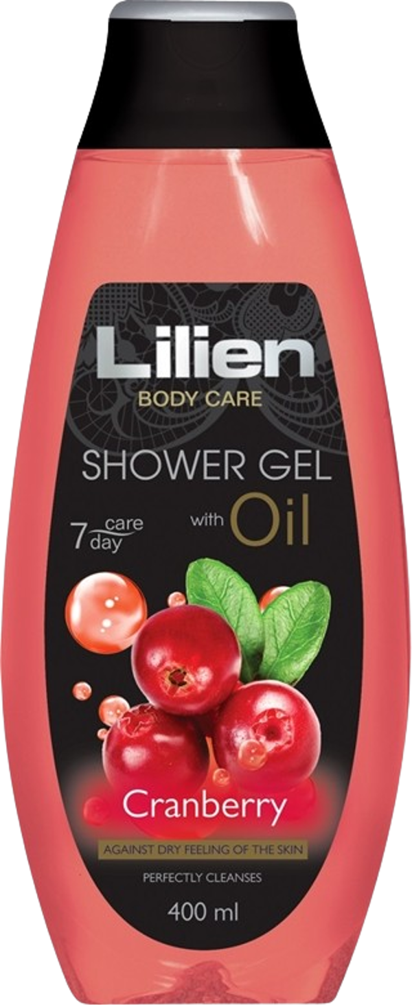 Lilien olejový sprchový gel 400ml brusinka