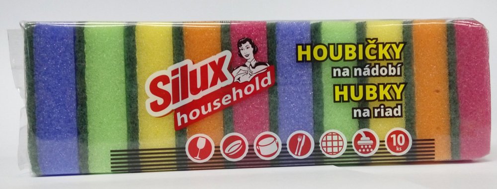 Silux household houbička na nádobí, 10ks