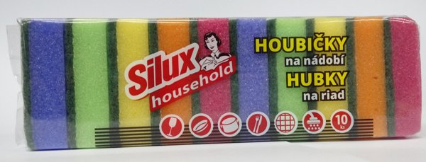 Silux household houbička na nádobí, 10ks