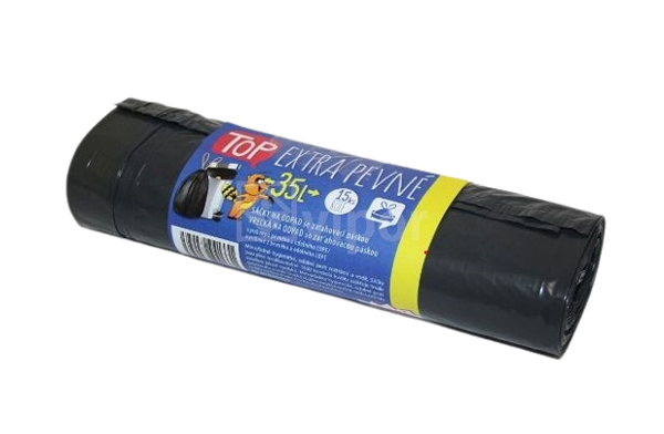 Sáčky na odpad LDPE extra TOP, 35l,15ks, 40my, černé