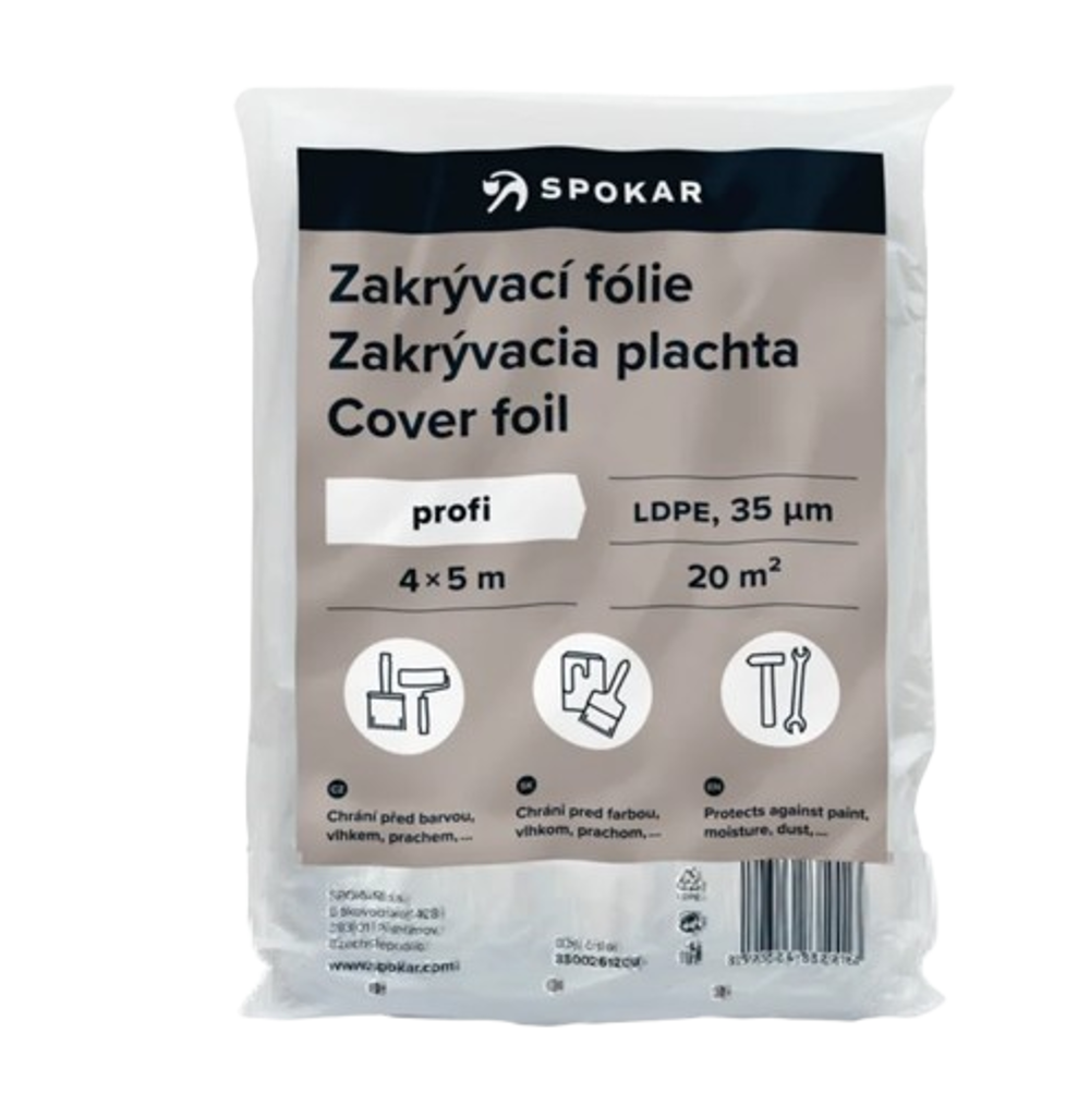 Zakrývací fólie 4x5m LDPE 35my šedá