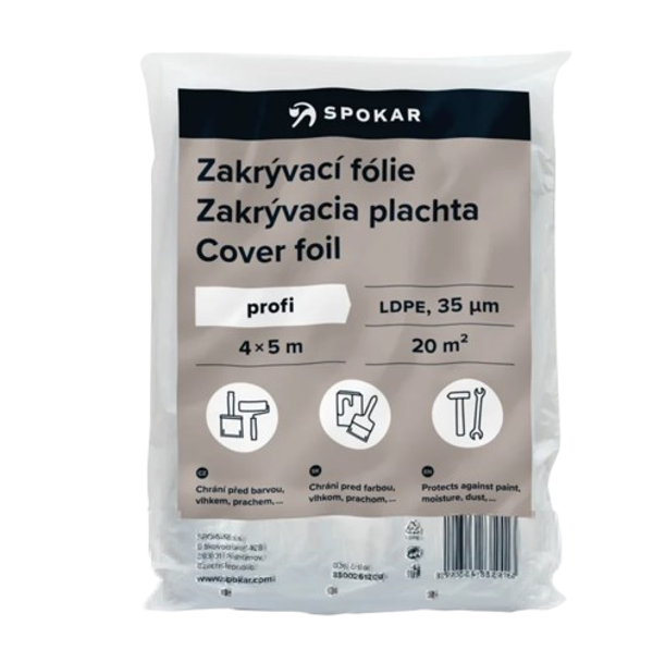 Zakrývací fólie 4x5m LDPE 35my šedá