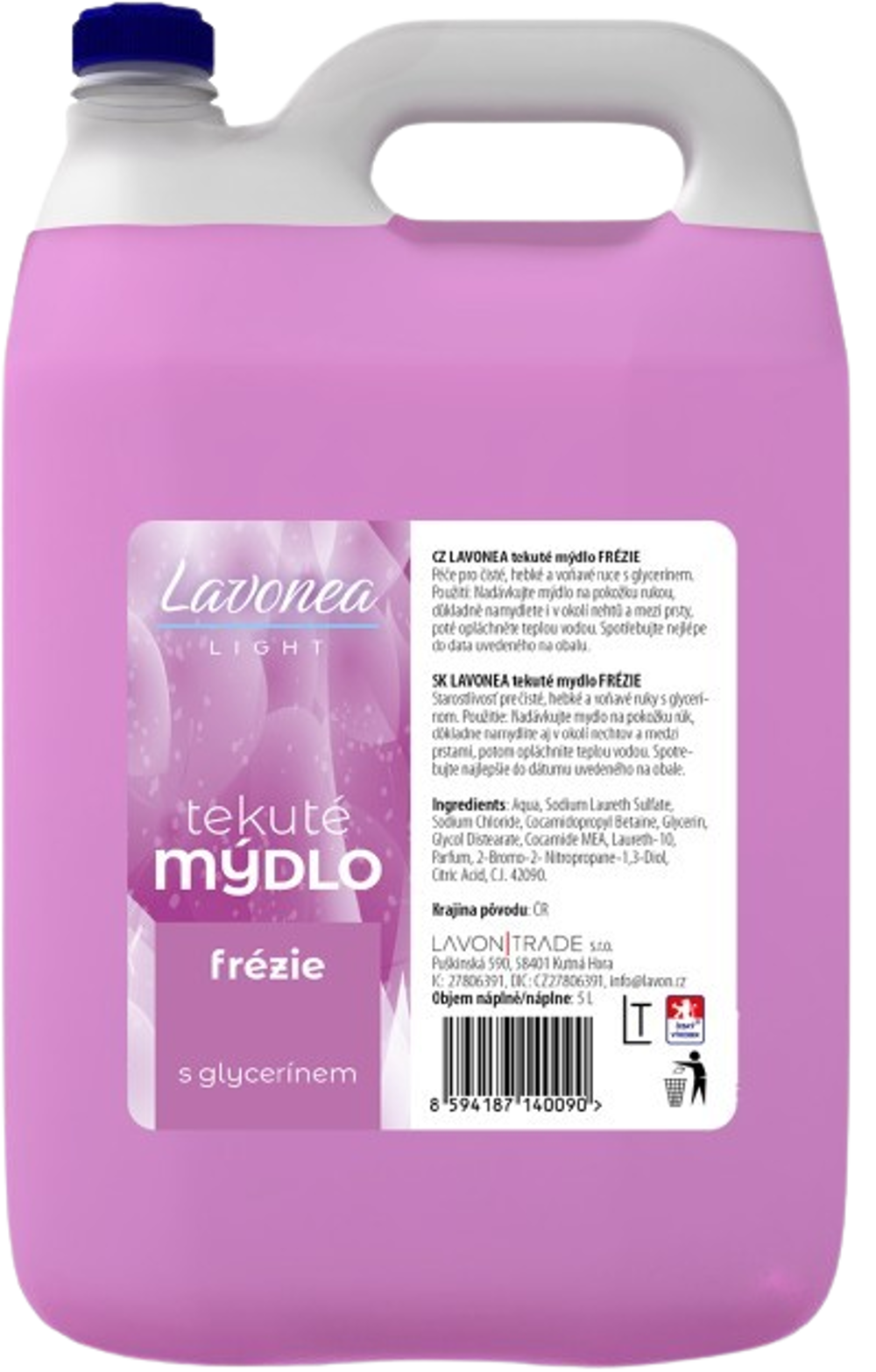 LAVONEA tekuté mýdlo light FRÉZIE 5l