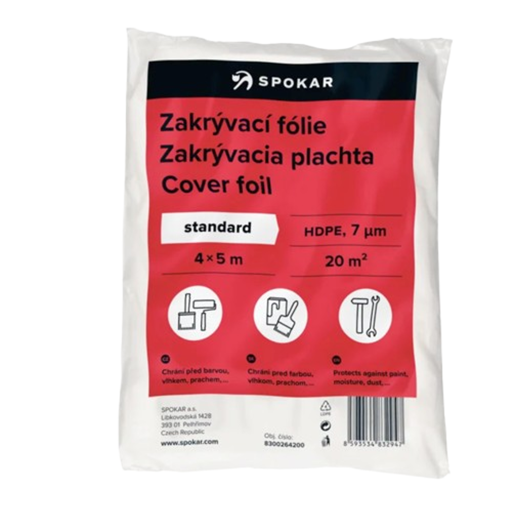 Zakrývací fólie 4x5m HDPE 7my
