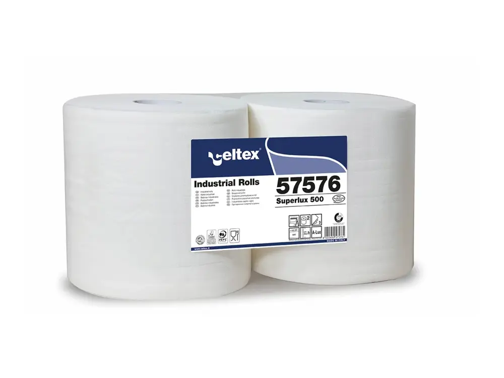 Průmyslová papírová utěrka CELTEX Superlux 500, šířka 26,5cm, 3vrstvy - 2ks