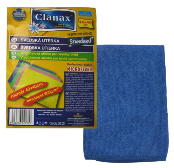 Švédská utěrka Clanax 40x40cm 205g/m2 modrá