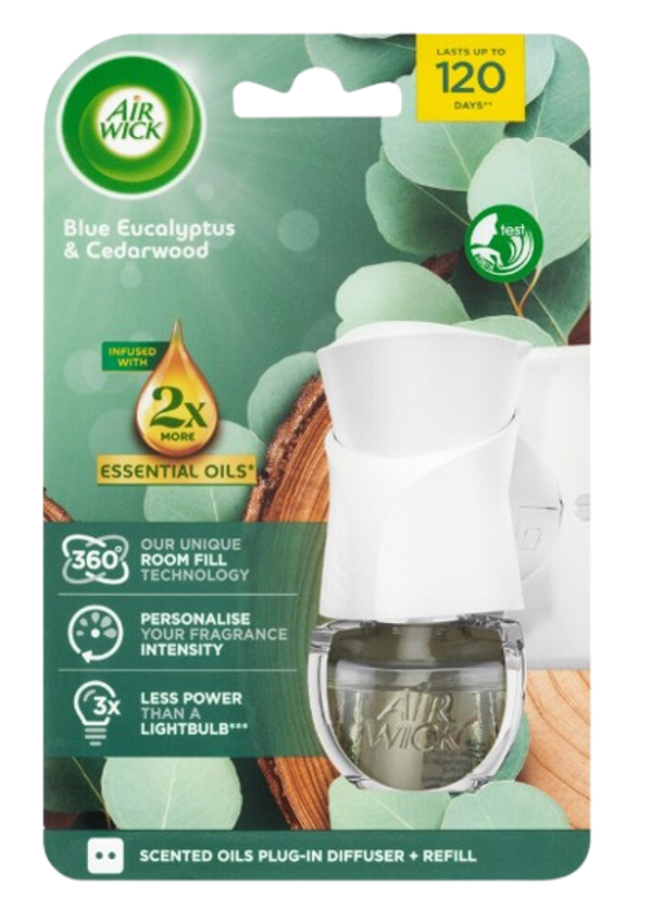 Airwick Electric - komplet (strojek + náplň), Eukalyptus a cedr, 19ml