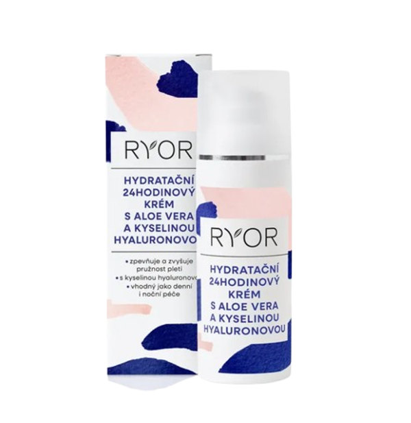RYOR Hydratační 24hodinový krém s Aloe Vera a kyselinou hyaluronovou 50ml dávkovač