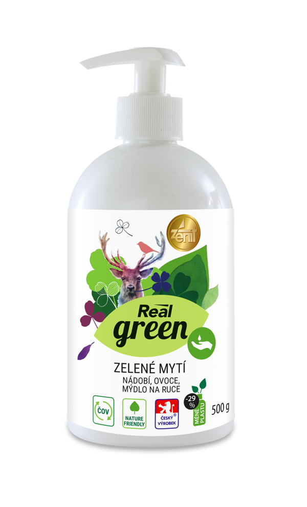 Real green Zelené mytí-nádobí, ruce, ovoce a zelenina 500g