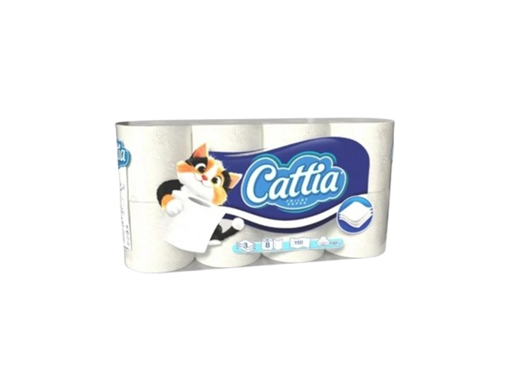 Cattia toaletní papír 3vrstvý, 15m, 8ks