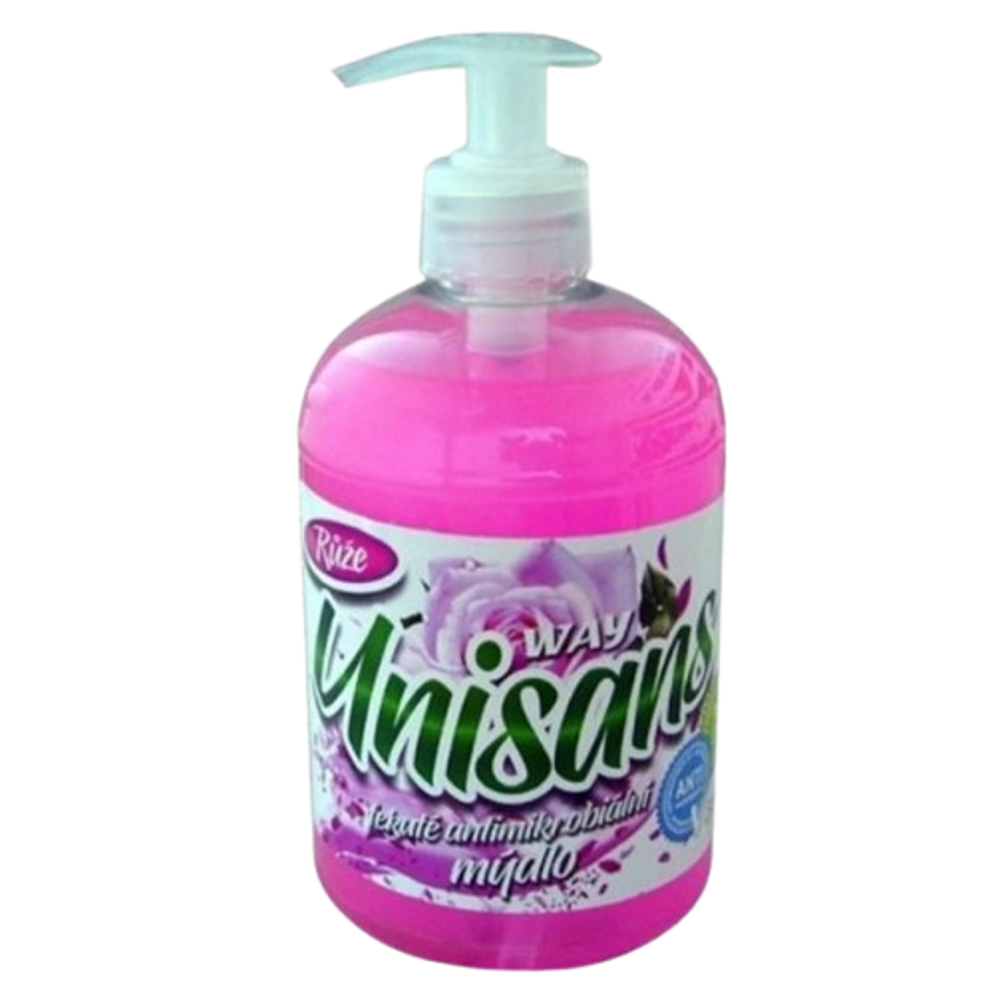 Unisans mýdlo 500ml Růže antimikrobiální