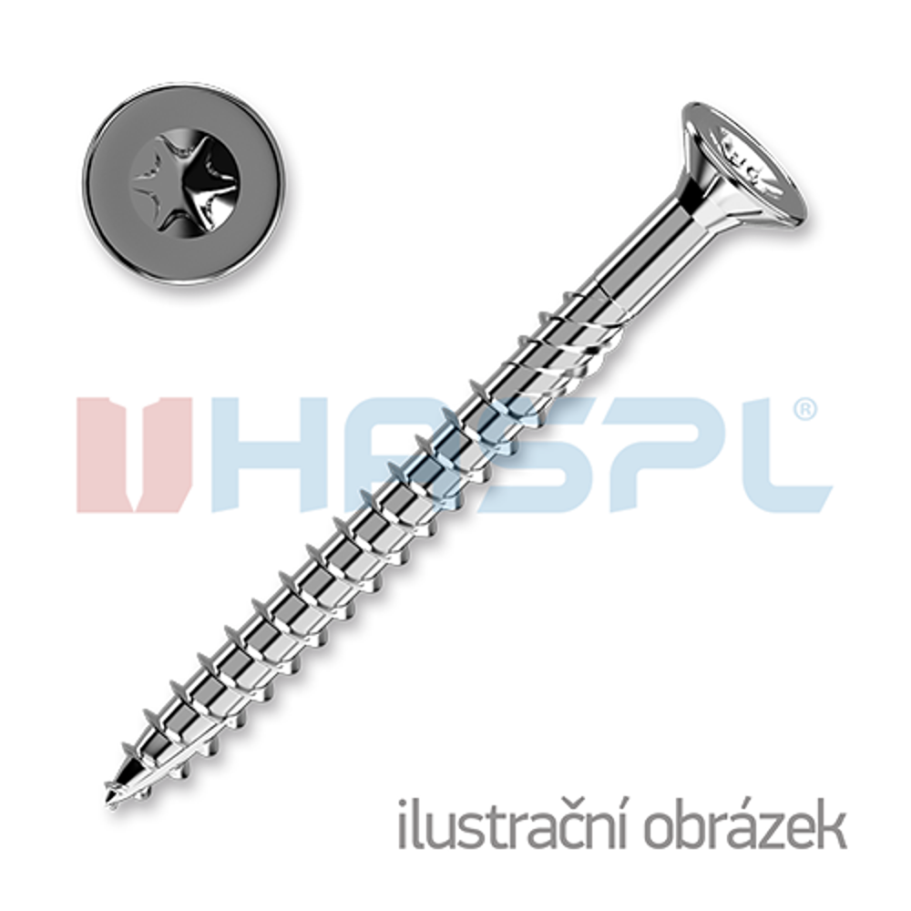 Vrut konstrukční 3,5x20 zápust.hl. TX15 ZB Cr3