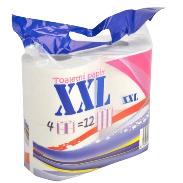Toaletní papír XXL 2-vrstvý, 100% celuloza, 500 útržků, 55m (4ks)