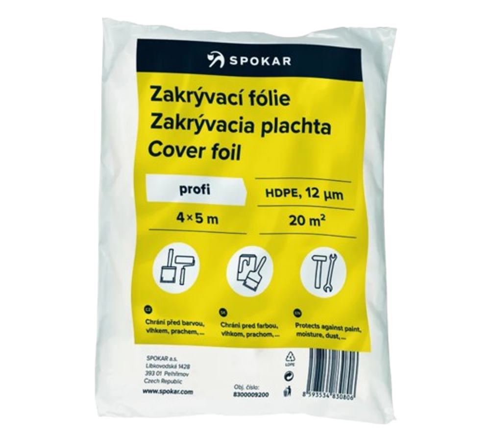 Zakrývací fólie 4x5m HDPE 12my