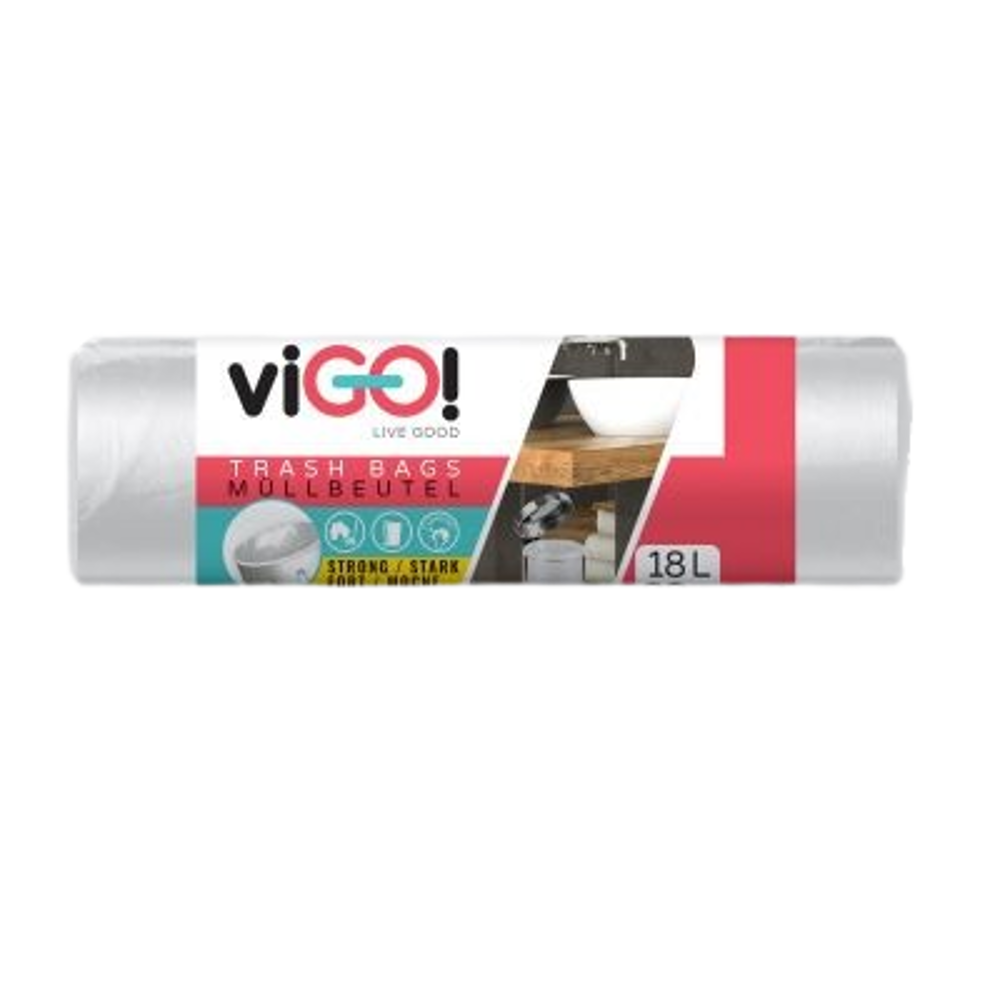 Pytle na odpad viGO! HD Q046, 18l, 30ks/role, 6my, 40x50cm, bílé
