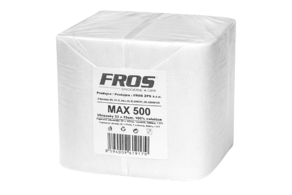Ubrousky MAX 33x33cm 1vr, 500ks