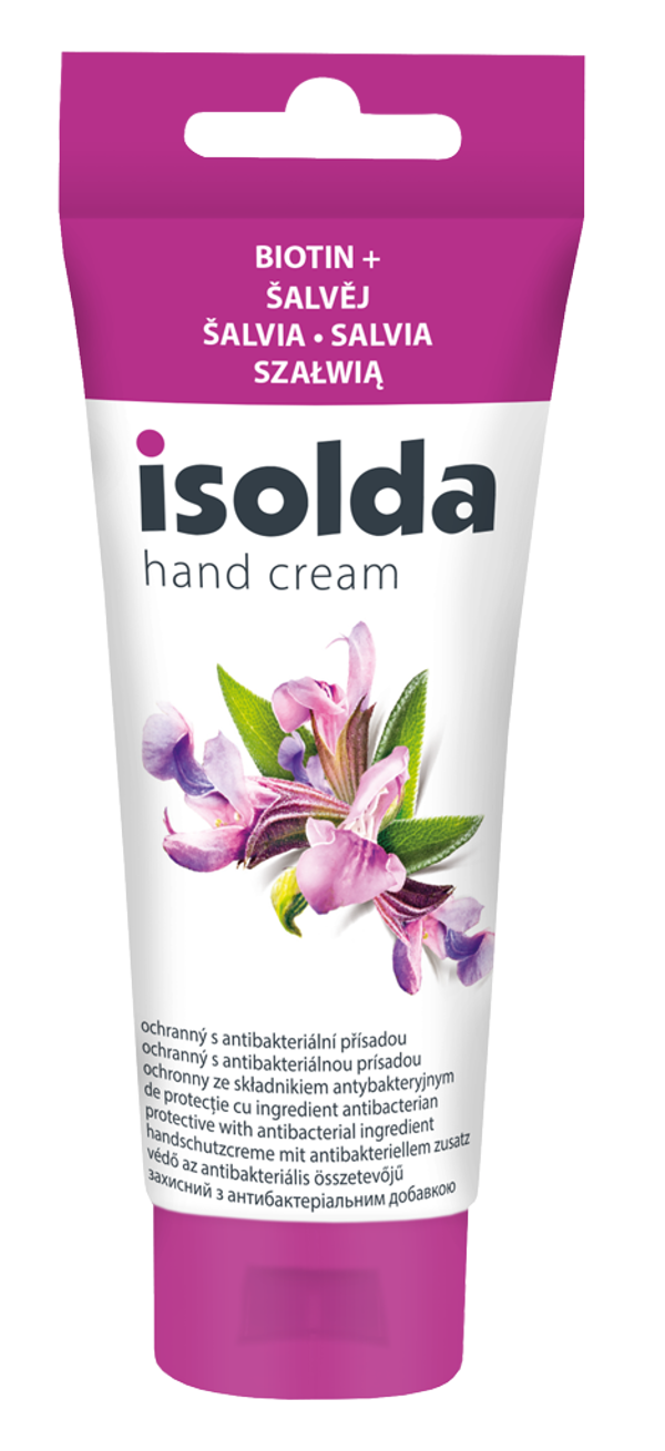 Isolda Šalvěj s biotinem 100ml, krém na ruce s antibakteriální přísadou,ochranný