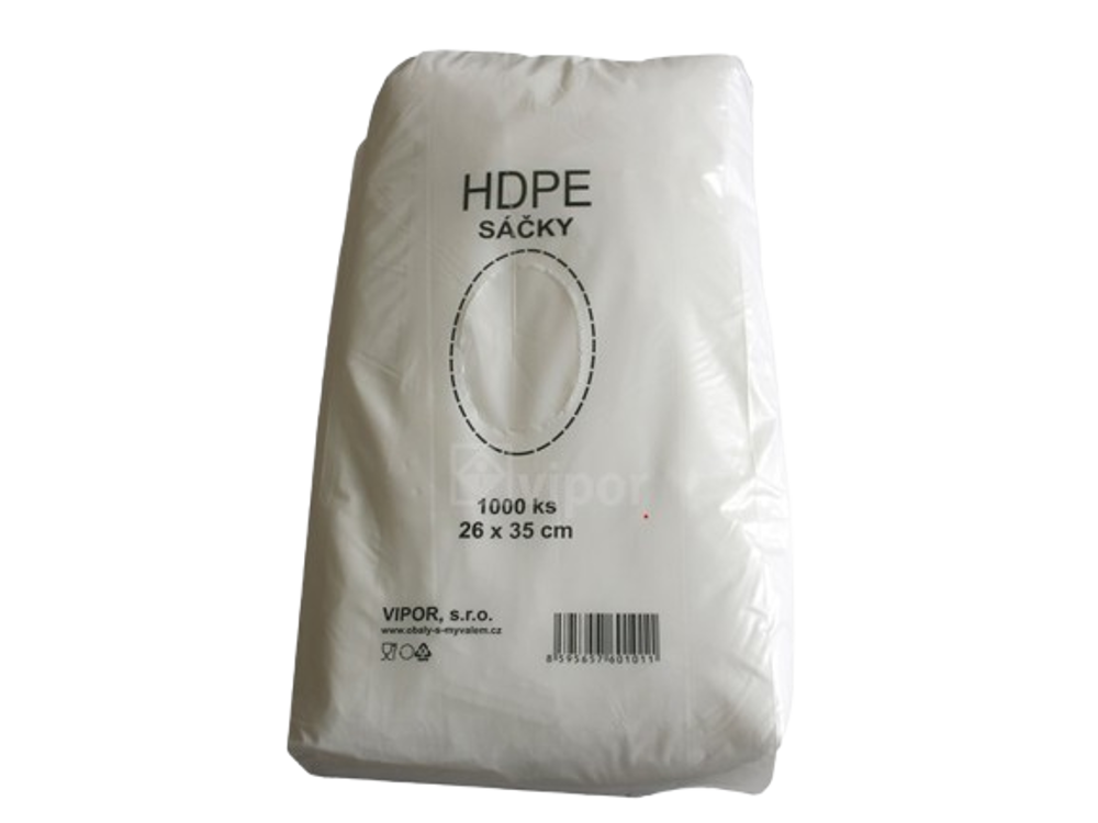 Sáčky HDPE, 1000ks/box, 26x35cm, vytahovací