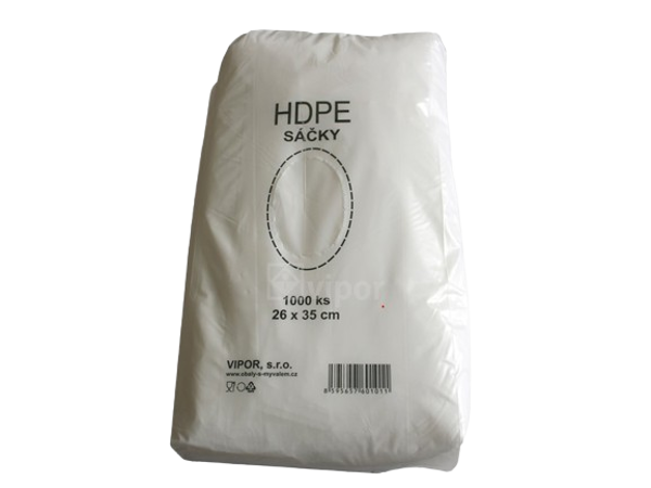 Sáčky HDPE, 1000ks/box, 26x35cm, vytahovací