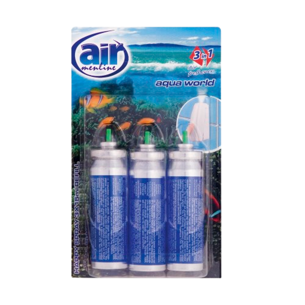 Air Menline sprej osvěžovač refill 3x15ml Aqua world, náplň 3ks