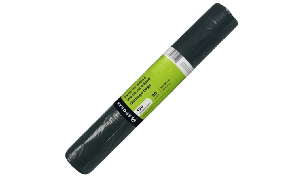 Pytle na odpad HDPE 120l, 20ks/role, 70x110cm, černé