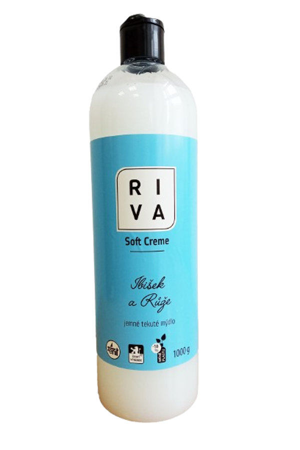 RIVA tekuté mýdlo 1kg soft creme Ibišek a Růže