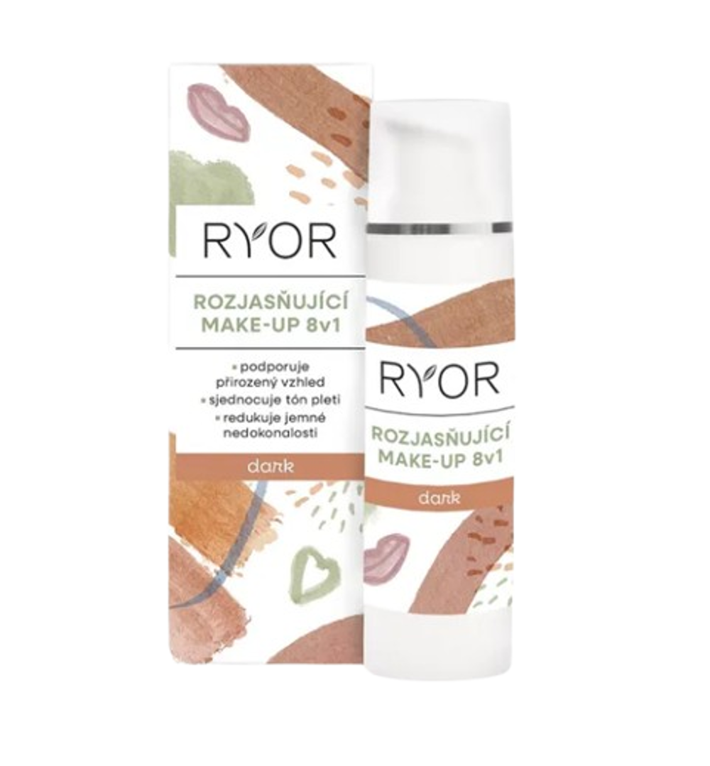 RYOR Rozjasňující make-up 8v1 DARK 30ml dávkovač