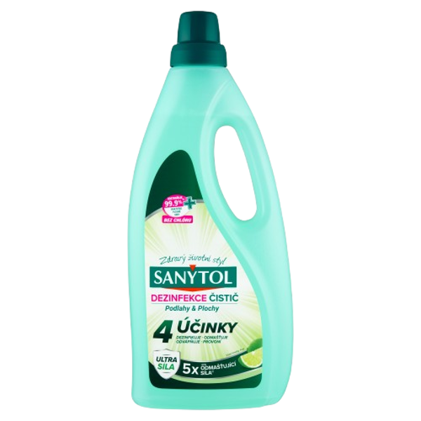 SANYTOL Dezinfekce 1l univerzální čistič podlahy a plochy 4 účinky Limeta