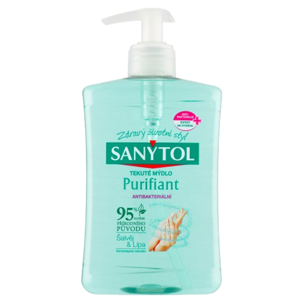 SANYTOL antb. mýdlo 95% přír.složení Purifiant 500ml Šalvěj&Lípa