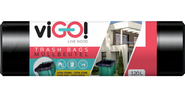 Pytle na odpad viGO! LDPE Q003, 120l, 10ks, 70x105cm, černé