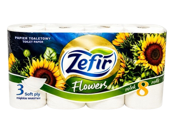 ZEFIR toaletní papír 3vrstvý, 15m, 8ks