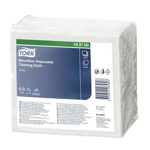 Tork jednorázová čisticí utěrka z mikrovlákna 29,5x34cm, bílá - 40ks