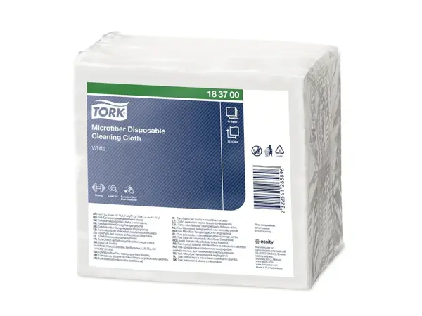 Tork jednorázová čisticí utěrka z mikrovlákna 29,5x34cm, bílá - 40ks