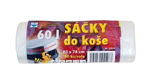 Sáček do koše HDPE 63x74cm 50ks transparentní