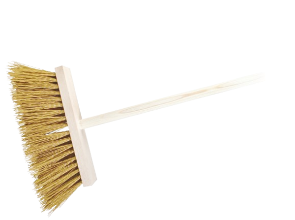 Koště zatloukané dřevěné 30cm, s holí 120cm