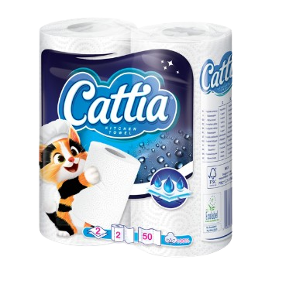 Cattia kuchyňské utěrky 2vrstvé, 10m, 2x50 útržků