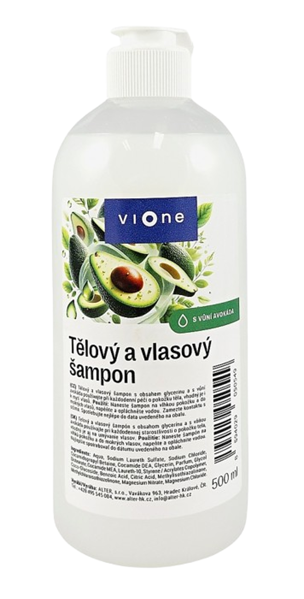 VIONE TĚLOVÝ A VLASOVÝ ŠAMPON 500ml avokádo