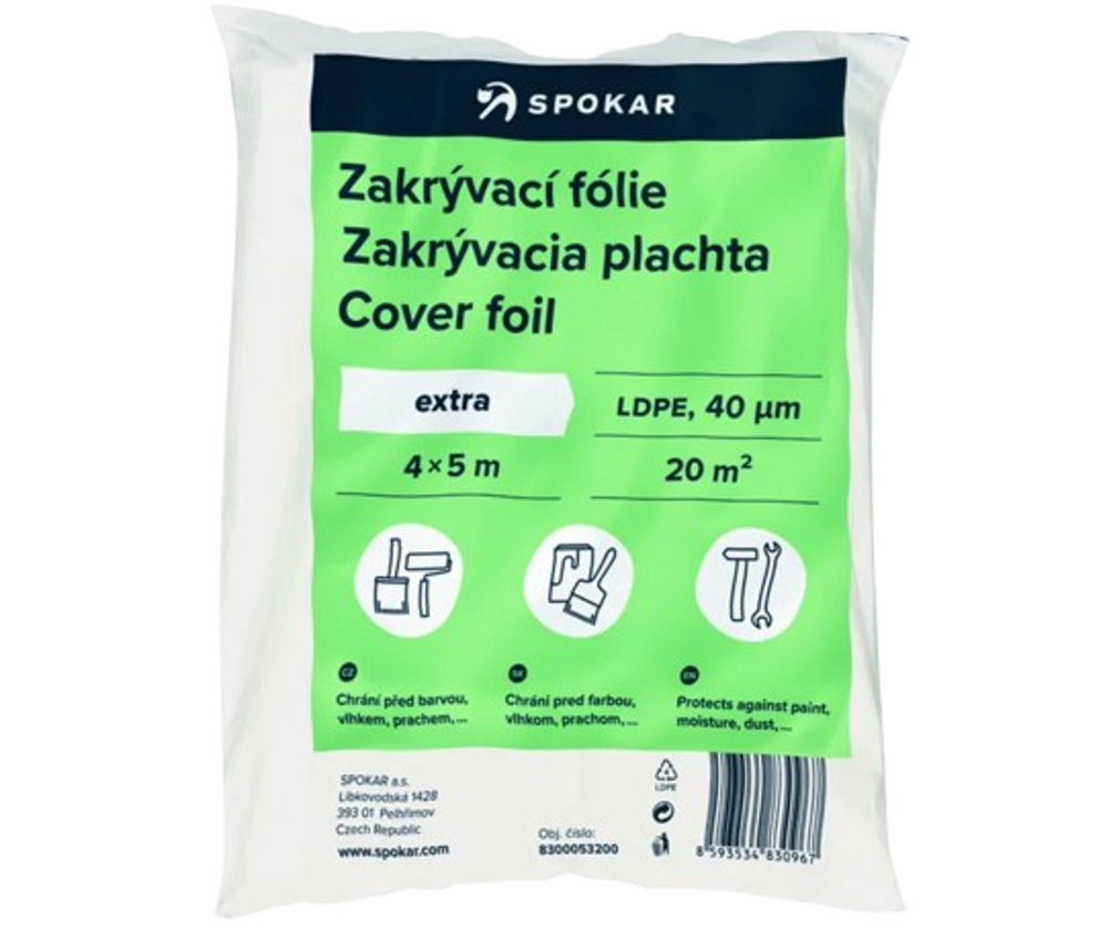 Zakrývací fólie 4x5m LDPE 40my