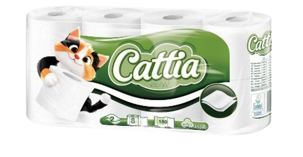 Cattia toaletní papír 2vrstvý 18m 8ks