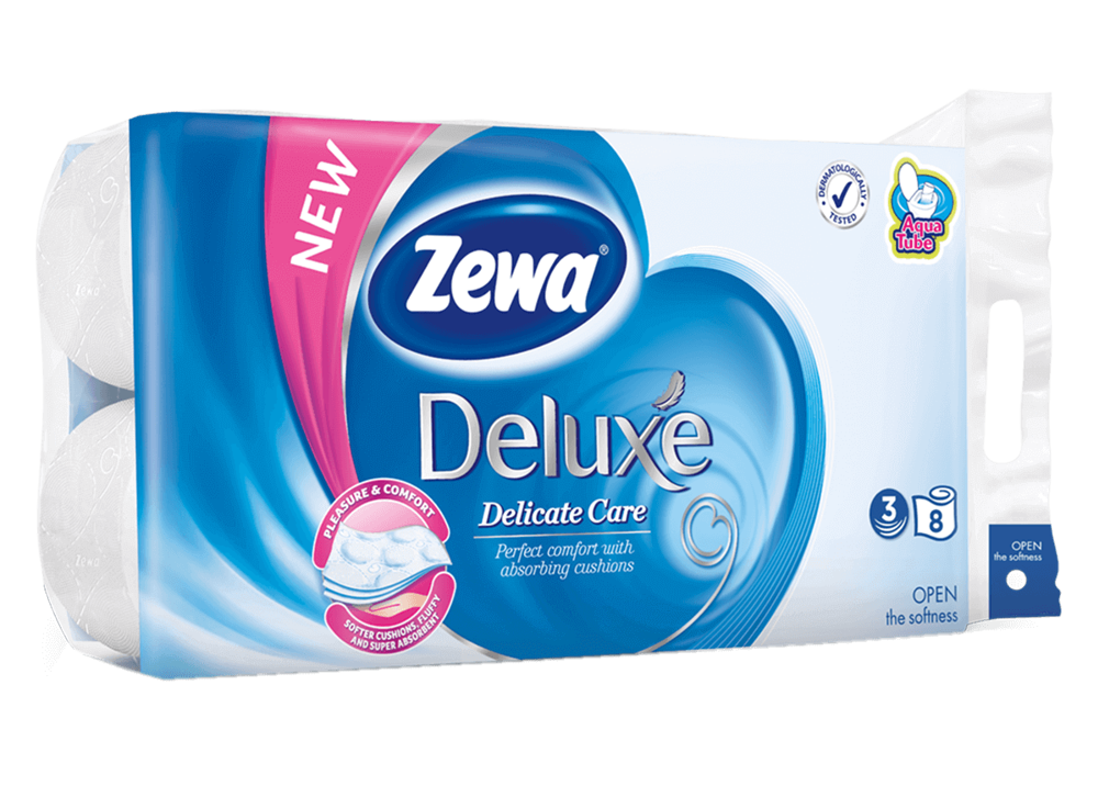 Toaletní papír Zewa Deluxe bílý Delicate care 3vr., (8ks)