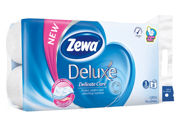 Toaletní papír Zewa Deluxe bílý Delicate care 3vr., (8ks)